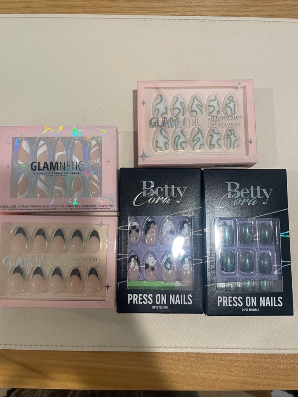 Glamnetic and Betty Cora Press On Nails